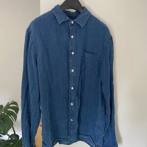 Faherty - Laguna Linen Shirt (Large) Blue